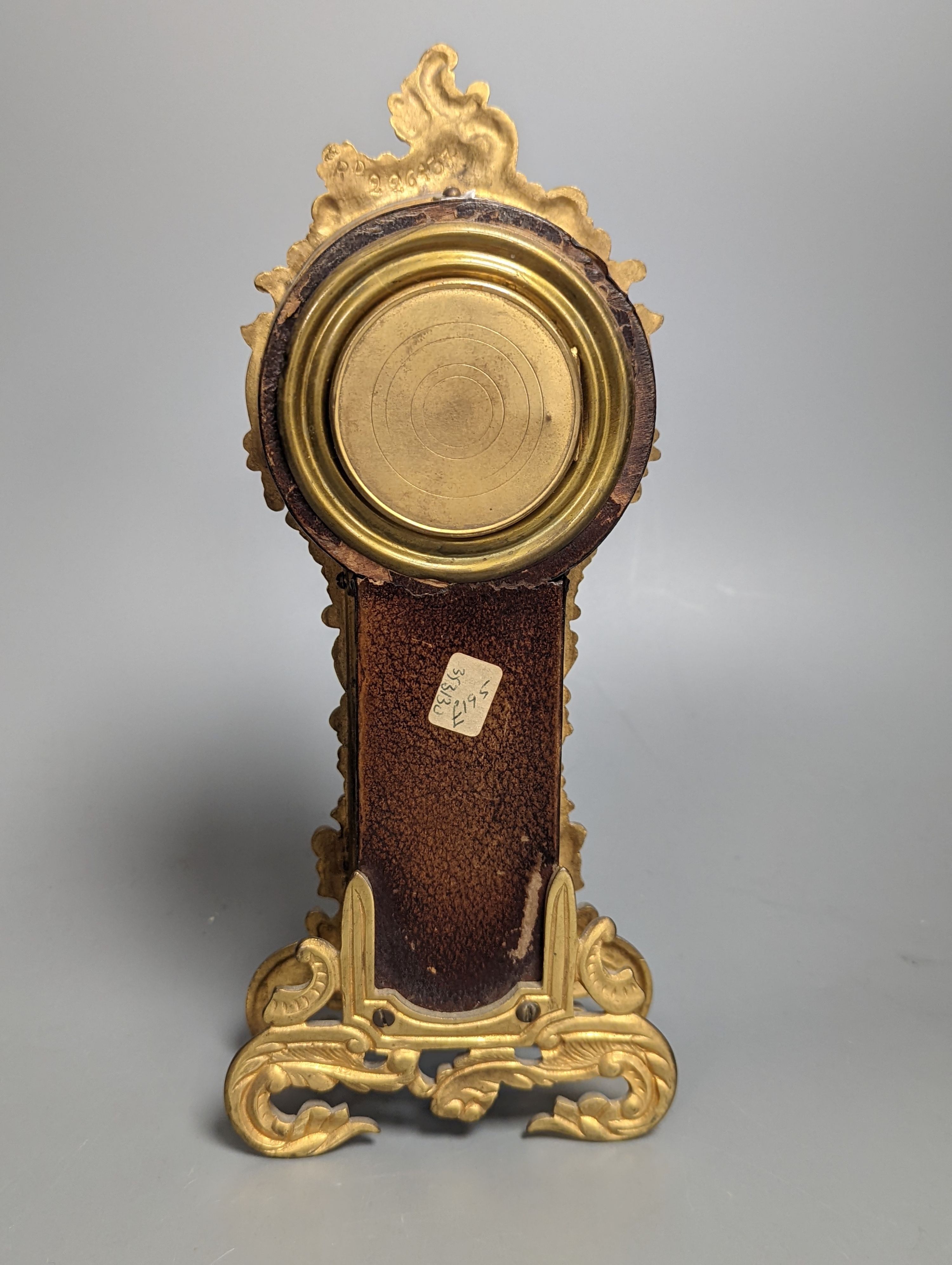 A French timepiece, with paste-set face, in simulated tortoiseshell case, height 25cm